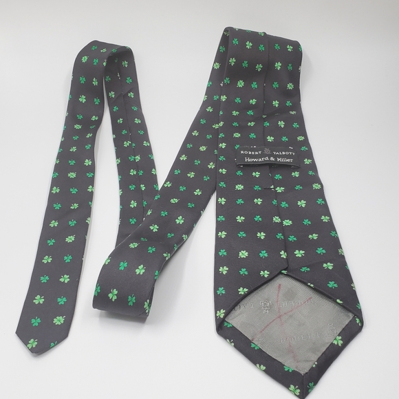 🍀 4 leaf clover☘️ Robert Talbot / Howard & Miller Lucky Collab  necktie - Picture 12 of 13
